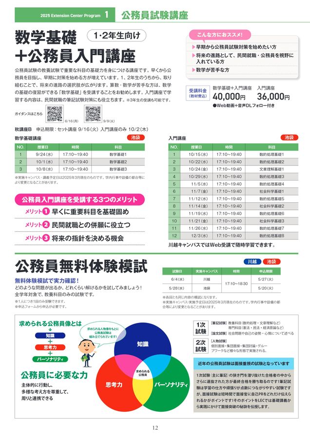 エクステンションセンター 2025年度講座プログラム
