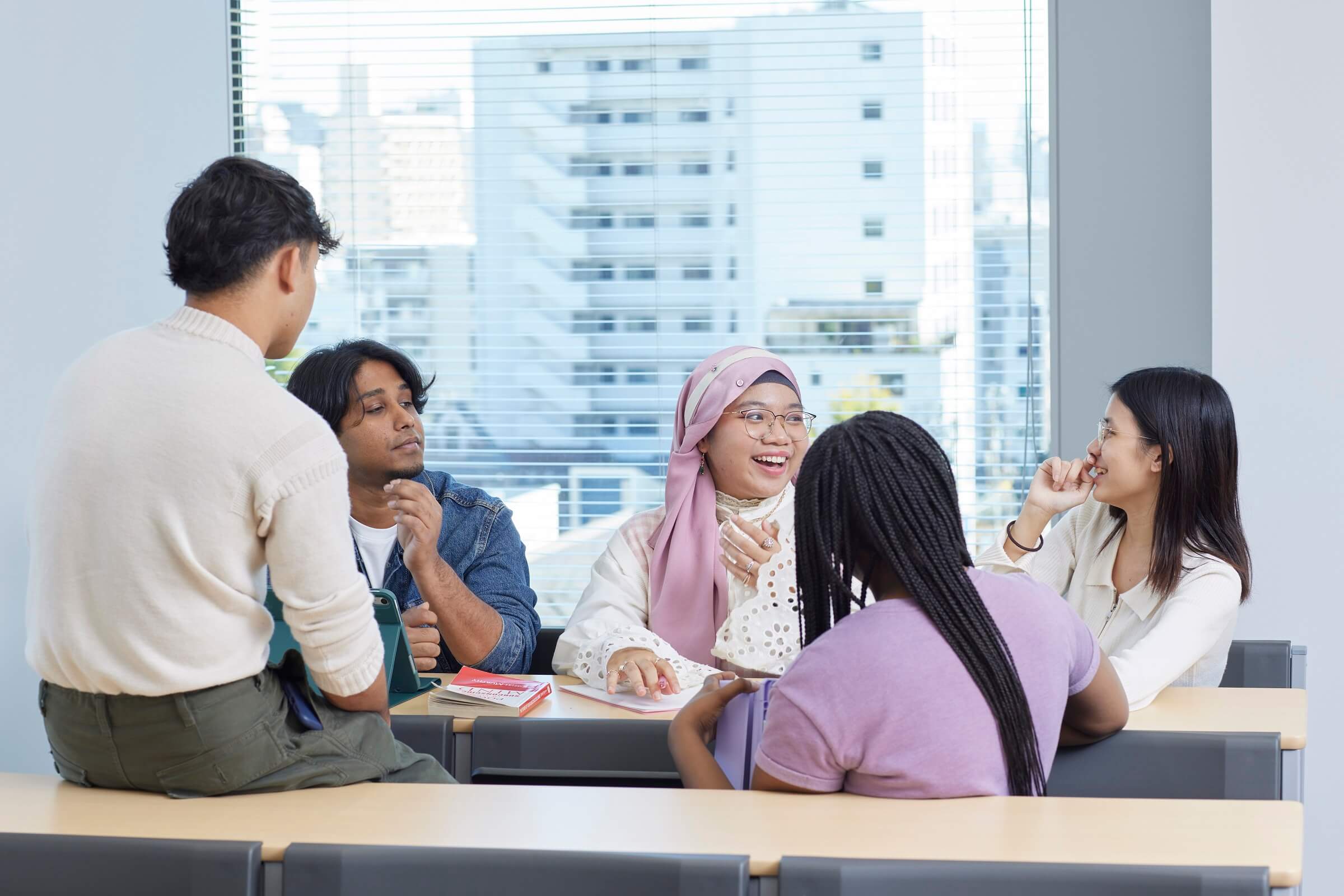 Photo of students chatting